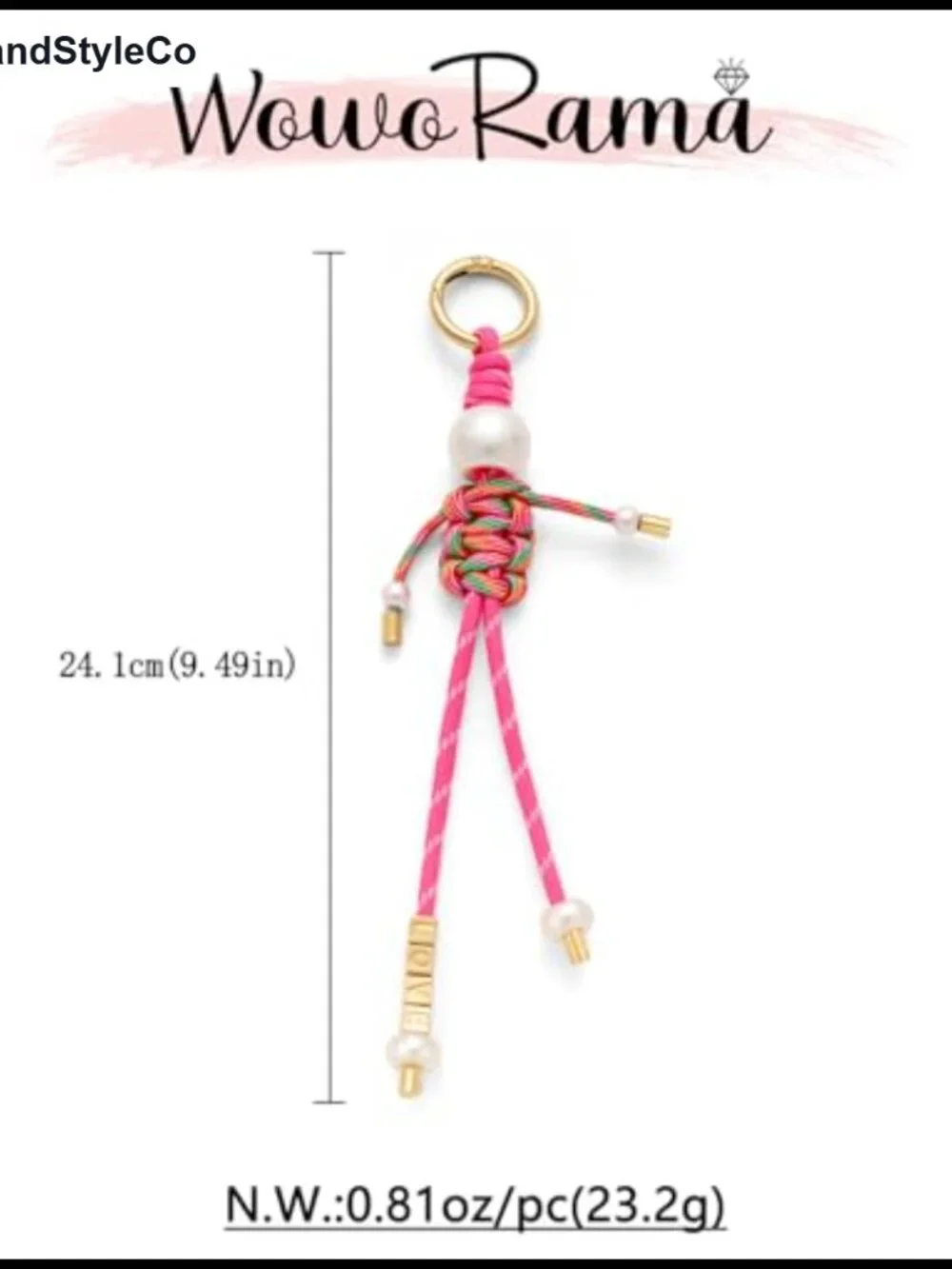 WOWORAMA Colorful Rope Keychain Bag Charm for Women